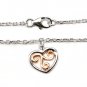 Valentine Gift Fashion .925 Sterling SIlver 2 Tone Heart 6.25" Bracelet Kid's