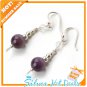 Summer Sale Purple Cat Eye Beads 925 Sterling Silver Dangle Earring Free Ship