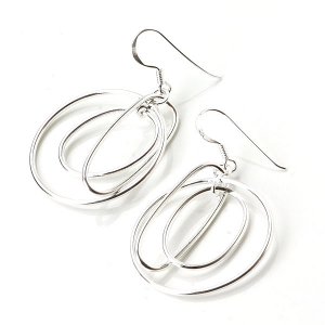Circle Dangle 925 Sterling Silver Earrings Summer Gift Polish New Free Ship Cute