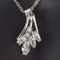 Clear Cubic Zirconia 925 Sterling Silver Flower Pendant New Free Shipping