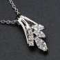 Clear Cubic Zirconia 925 Sterling Silver Flower Pendant New Free Shipping