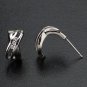 Summer Sale 925 Sterling Silver Stud Earrings Clear Cubic Zirconia Free Shipping