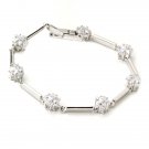 Luxury 925 Sterling Silver Bracelet 6.25" Star Cubic Zirconia Vintage Free Ship
