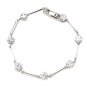 Luxury 925 Sterling Silver Bracelet 6.25" Star Cubic Zirconia Vintage Free Ship