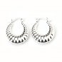 Polish Puff Scalloped Hoop Huggie 925 Sterling Silver Earring New Free Shipping
