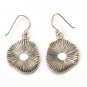 Antique Black Epoxy 925 Sterling Silver Dangle Vintage Flower Earrings New Gift