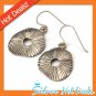 Antique Black Epoxy 925 Sterling Silver Dangle Vintage Flower Earrings New Gift