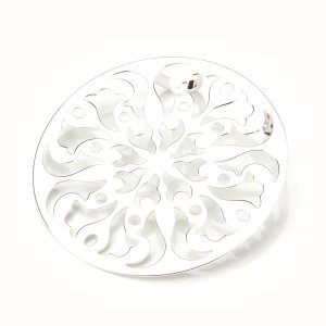 925 Sterling Silver Polish Elegant Classic Flower Pendant New Free Shipping