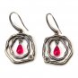 Halloween 925 Sterling Silver Grand Flower Oxidize Dangle Earring Vintage New