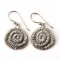 Sterling Silver Vintage Oxidize Circle Spin Dangle Earring Gift New Free Ship