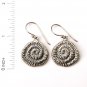 Sterling Silver Vintage Oxidize Circle Spin Dangle Earring Gift New Free Ship