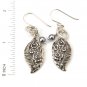 Antique Black Oxidize Leaf CZ Pearl 925 Sterling Silver Dangle Earrings New