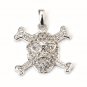 Heart Skull Halloween 925 Sterling Silver Pendant CZ New Vintage Gift Free Ship