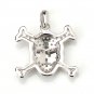 Heart Skull Halloween 925 Sterling Silver Pendant CZ New Vintage Gift Free Ship
