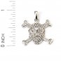 Heart Skull Halloween 925 Sterling Silver Pendant CZ New Vintage Gift Free Ship