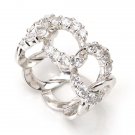 New Costume Ring 925 Sterling Silver Sz 6.75 White Cubic Zirconia Wedding Gift