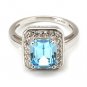 New Wedding Gift Cocktail Ring Blue Topaz Sz 8 USA 925 Sterling Silver Ring