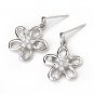 New Luxury Flower Stud Earrings 925 Sterling Silver Cubic Zirconia Free Shipping