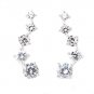 925 Sterling Silver White Flower Cubic Zirconia Stud Earring New Free Shipping