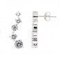 925 Sterling Silver White Flower Cubic Zirconia Stud Earring New Free Shipping