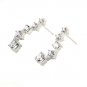 925 Sterling Silver White Flower Cubic Zirconia Stud Earring New Free Shipping
