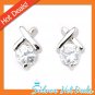 925 Sterling Silver White Cubic Zirconia Center Charm Pendant New Free Shipping