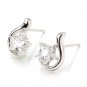 New 925 Sterling Silver Clear Star Cubic Zirconia Stud Earrings Free Shipping
