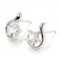 New 925 Sterling Silver Clear Star Cubic Zirconia Stud Earrings Free Shipping
