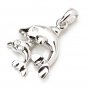 Charm Dolphins Cubic Zirconia 925 Sterling Silver Pendant New Cute Free Ship