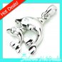 Charm Dolphins Cubic Zirconia 925 Sterling Silver Pendant New Cute Free Ship