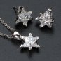 Star Cubic Zirconia 925 Sterling Silver Earrings Pendant Set New Free Shipping