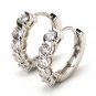 New Fashion 925 Silver Cubic Zirconia Lady's Huggies Cute Earrings Free Shipping