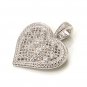 Luxury Heart 925 Sterling Silver Pendant CZ Filigree New Fashion Free Shipping