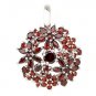 Luxury Genuine Red Garnet Flower Sterling Silver Pendant New Costume Free Ship
