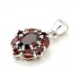 Gifts January .925 Silver Red Gen Garnet Pendant Classic Vintage Free Shipping