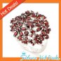 Red Grand Garnet Flower 925 Sterling Silver Ring 7 Vintage Costuem New Free Ship