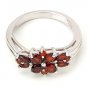 925 Sterling Silver Ring Genuine Garnet Jan Gift New Free Ship Luxury Alluring