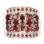 Costume Sterling Silver Ring Genuine Red Garnet Elegant New Fee Ship Sz 8.5 Jan
