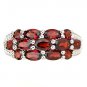8.25 Genuine Garnet Red Flower 925 Sterling Silver Ring New Free Ship Classic