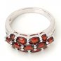 8.25 Genuine Garnet Red Flower 925 Sterling Silver Ring New Free Ship Classic