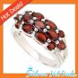 8.25 Genuine Garnet Red Flower 925 Sterling Silver Ring New Free Ship Classic