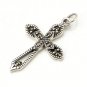 925 Sterling Silver Antique Cross Pendant Vintage Halloween Gift New Free Ship