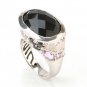 Men Ring Genuine Onyx Amethyst 925 Sterling Silver Jewelry New Free Ship Vintage