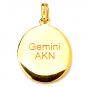 GEMINI ASTROLOGY PENDANT CZ GOLD 925 STERLING SILVER