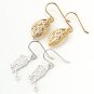 2 Lots 925 Sterling Silver Dangle Earrings Gold Rhodium Plate Cute New Free Ship