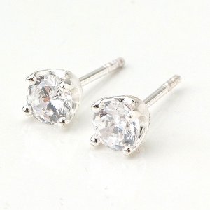 925 Sterling Silver Cubic Zirconia Stud Earrings New Vintage Gift Free Shipping