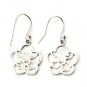 New Fashion 925 Sterling Silver Dangle Flower Sand Blast Cute Gift Free Shipping