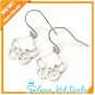 New Fashion 925 Sterling Silver Dangle Flower Sand Blast Cute Gift Free Shipping