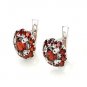 Vintage Genuine Red Garnet 925 Sterling Silver Clip Earring Gift New Free Ship