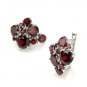 Vintage Garnet Genuine 925 Sterling Silver Clip Earring Classic New Free Ship